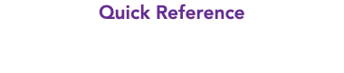Quick Reference 